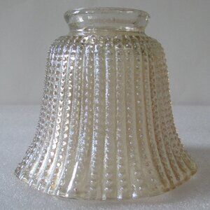 SET OF 4 VINTAGE OPALESCENT GLASS RUFFLE EDGE LAMPSHADES